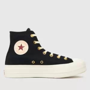 image of Converse Black All Star Lift Hearts Trainers