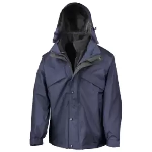 Image of Result Mens 3 In 1 Zip And Clip StormDri Waterproof Windproof Jacket (2XL) (Navy Blue)