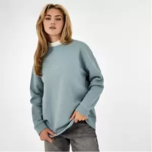 Image of Jack Wills Circle Embroidered Longline Sweatshirt - Green