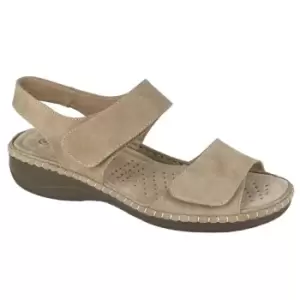 image of Boulevard Womens/Ladies Leather Lined Sandals (4 UK) (Dark Beige)