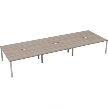 image of 10 Person Double Bench Desk 1400X800MM Each - White/Grey Oak