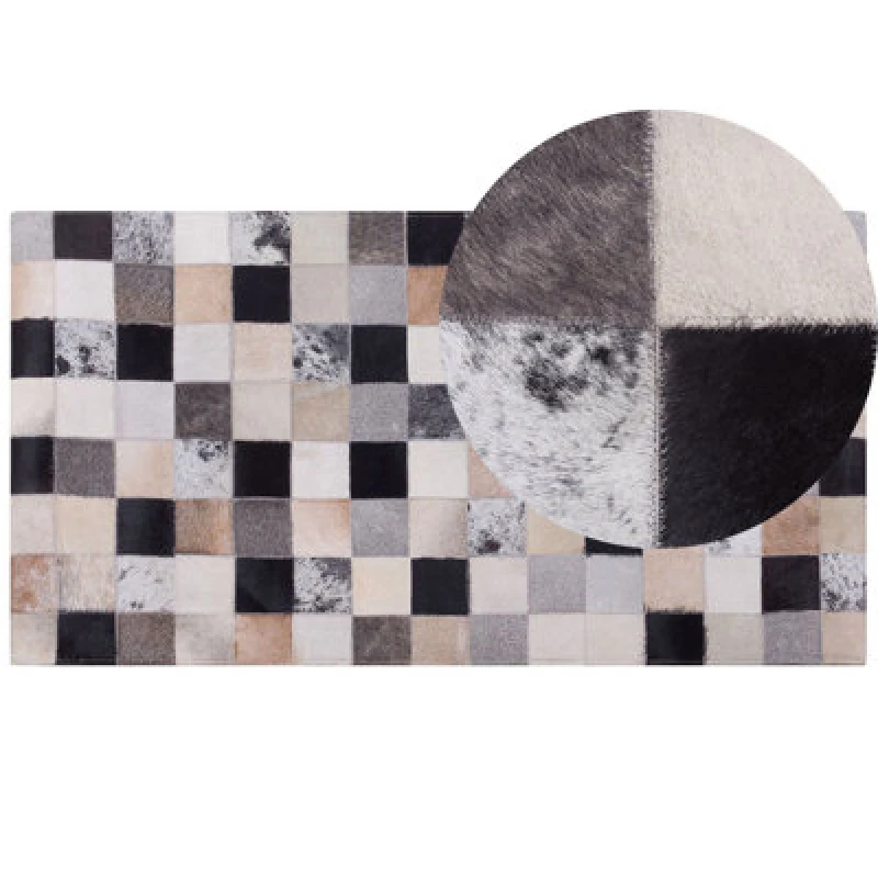Image of Beliani Rug Rize Multicolour 80 X 150 Cm Leather