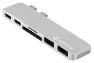 Image of eSTUFF ES84122-SILVER interface hub USB 3.2 Gen 1 (3.1 Gen 1)...