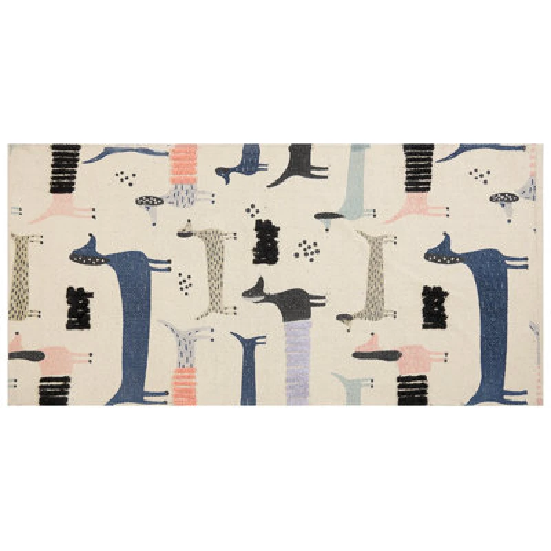 Image of Beliani Kids Rug Temiaj Multicolour 80 X 150 Cm Cotton