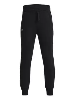 image of Under Armour Girls Rival Fleece Joggers, Black/White, Size M=9-10 Years, Women