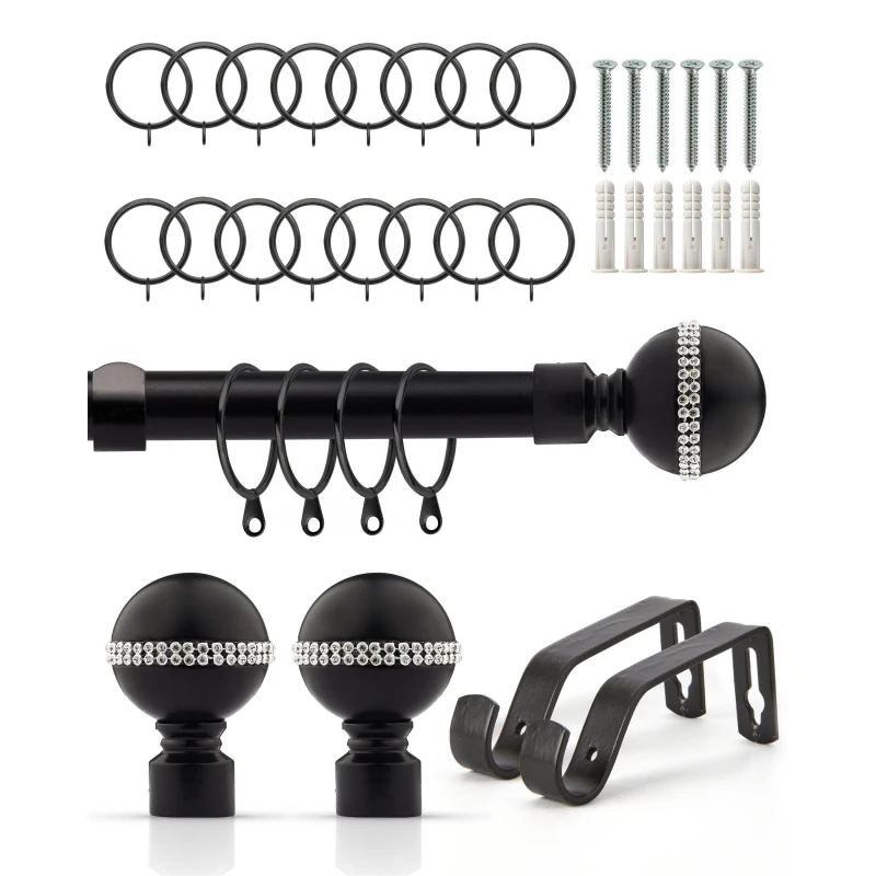 Image of Emma Barclay Bling - Extendable Curtain Pole with rings Curtain Poles 120-210cm Neutral 41669603000