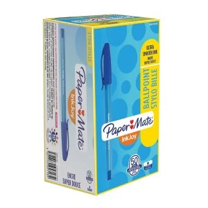 image of Papermate Blue InkJoy 100 Ballpoint Pen Pack of 50 S0957130