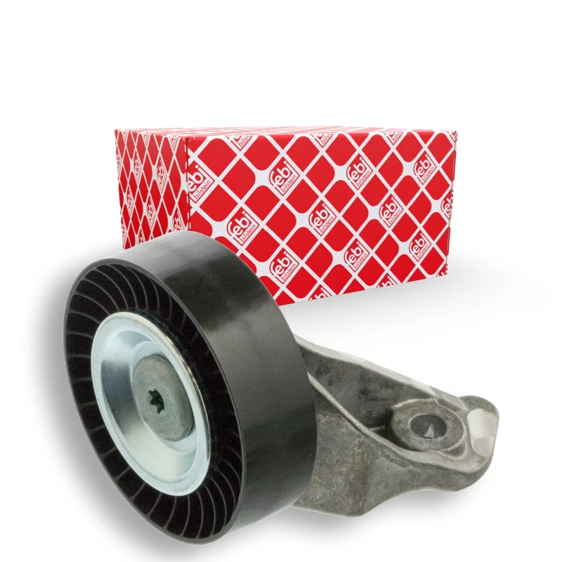 Image of FEBI BILSTEIN 30584 Idler Pulley with holder Plastic Deflection/Guide Pulley,v-ribbed belt (312)