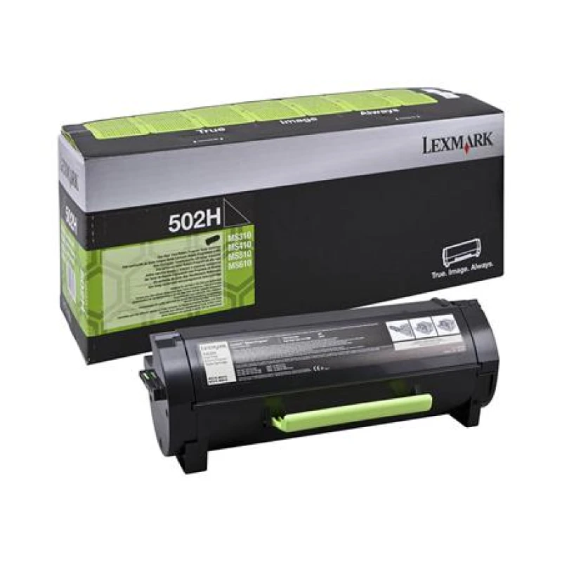 Image of Lexmark 502H (50F2H0E) Black Original High Capacity Return Program Toner Cartridge