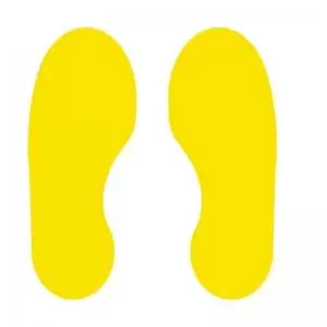 Image of Yellow Footprints Floor Graphic adheres to most smooth clean flat
