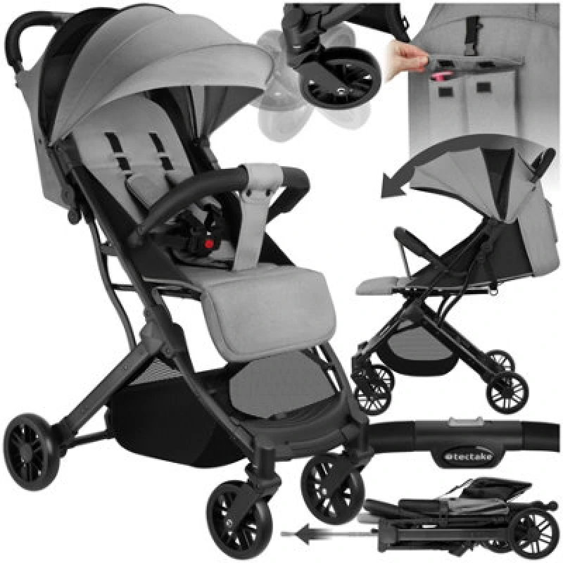 Image of tectake Pushchair Finn in Grey Grey Unisex