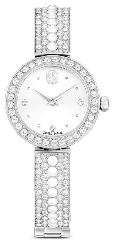 Image of Swarovski 5743680 Matrix Pearl Bangle (26mm) Silver Sunray Watch