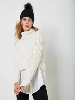 image of Mint Velvet Mint Velvet Cream Chunky Layered Jumper