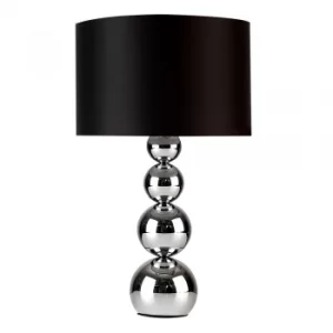 Image of Large Marissa Chrome Table Lamp with Black Shade