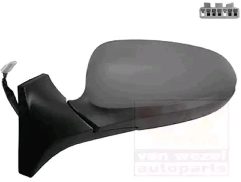 Image of VAN WEZEL 1780807 Wing mirror * HAGUS * Left, Heatable, primed Outside Mirror (50)