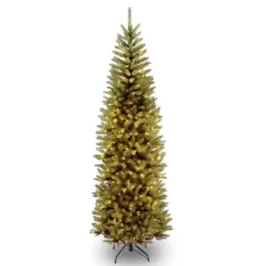 Image of National Tree Company Kingswood Pre-Lit Pencil Fir Christmas Tree - 6ft