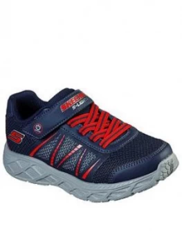 Image of Skechers Boys Dynamic Flash Strap Trainer - Navy