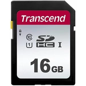 Image of Transcend SDHC 300S 16GB, 16GB, SDHC, Class 10, NAND, 95 MB/s, 10 MB/s