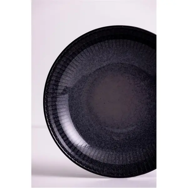 image of Mason Cash Reactive Linear Black Pasta Bowls x4 Bowls 23cm Black 80369203123