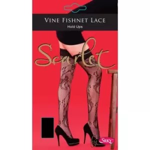 Image of Silky Womens/Ladies Scarlet Vine Hold Ups (1 Pair) (Medium (5ft-5ft8a)) (Black)