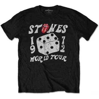Image of Rolling Stones - The - Dice Tour '72 Unisex Large Eco-T-Shirt - Black