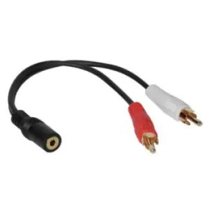 Image of C2G, .15m Value Series One 3.5mm Stereo Female To Two RCA Stereo Male Y-Cable
