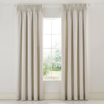 image of Morris & Co Grey Cotton Panama 'Wandle' Lined Curtains - 167cm x 228cm drop