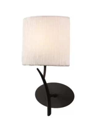 Image of Eve Wall Lamp Switched 1 Light E27, Anthracite with White Oval Shade
