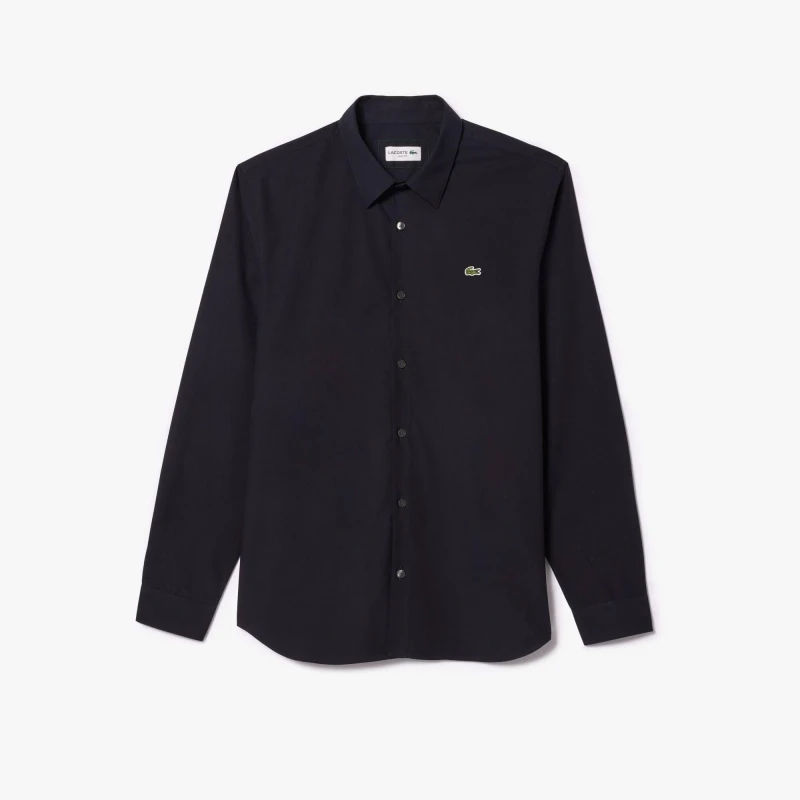 Image of Lacoste Mens Long-Sleeve Oxford Shirt Abysm HDE male M