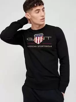 Image of Gant Archive Shield Overhead Hoodie, Black Size M Men