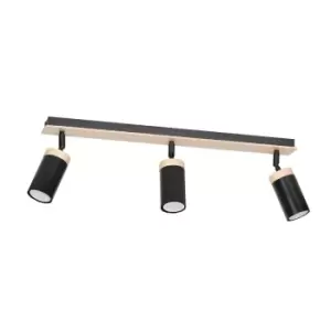 Image of Elba Black Ceiling Spotlight Bar 3x GU10