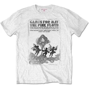 Image of Pink Floyd - Games For May B&amp;W Unisex Large T-Shirt - White