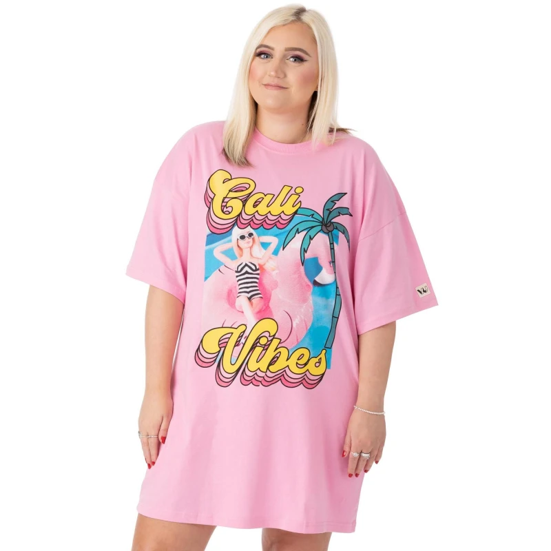 Image of Barbie Short Sleeve Skater Dress Pink female