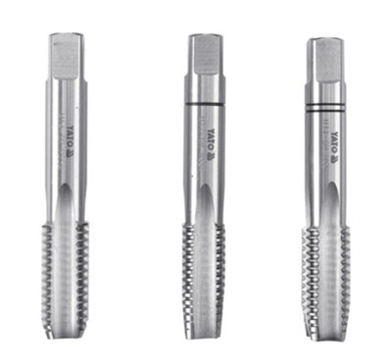 Image of YATO YT-2942 Thread Tap Set Number of tools: 3, High-speed steel, Length: 95mm, Thread Pitch: 2.5mm High-speed steel Thread Tap Set (6705)
