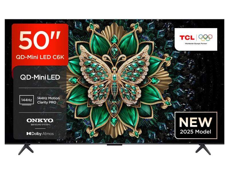 Image of TCL TCL C6K 50C6K-UK TV 127cm (50") Smart 4K Ultra HD TV WiFi Metallic 50C6K-UK