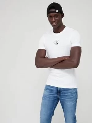 Image of Calvin Klein Jeans Calvin Klein Jeans Monogram Logo T-Shirt, White Size M Men