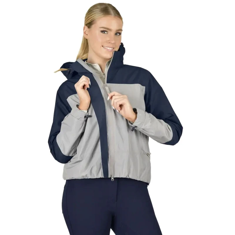 Image of Dublin Crissy Colour Block Waterproof Jacket Light Grey female