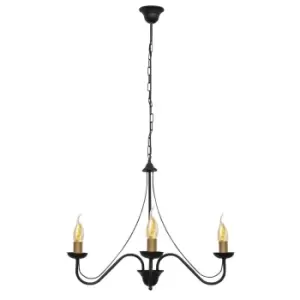 image of Malbo Multi Arm Pendant Ceiling Light Black, Patina 60cm