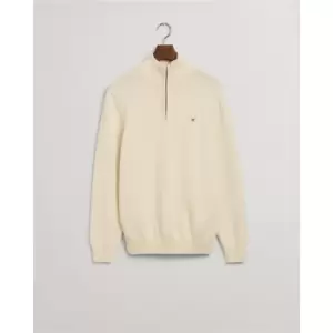 Gant Cotton Half Zip Jumper - Beige