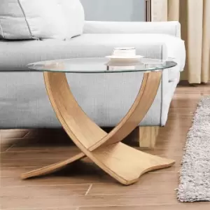 Image of Siena Walnut & Glass Lamp Table