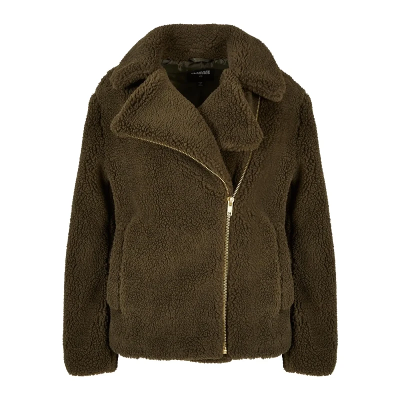 Image of Urban Classics Woman sherpa biker fleece Urban Classics Vert Female M