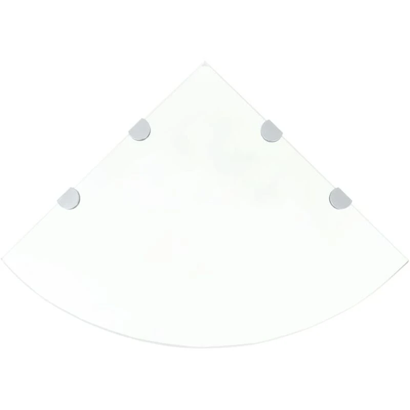 Image of VIDAXL Corner Shelves 2 pcs with Chrome Supports Glass Clear 45x45cm vidaXL 3051594