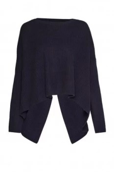 image of French Connection Twist Back Shaker Knit Jumper Blue