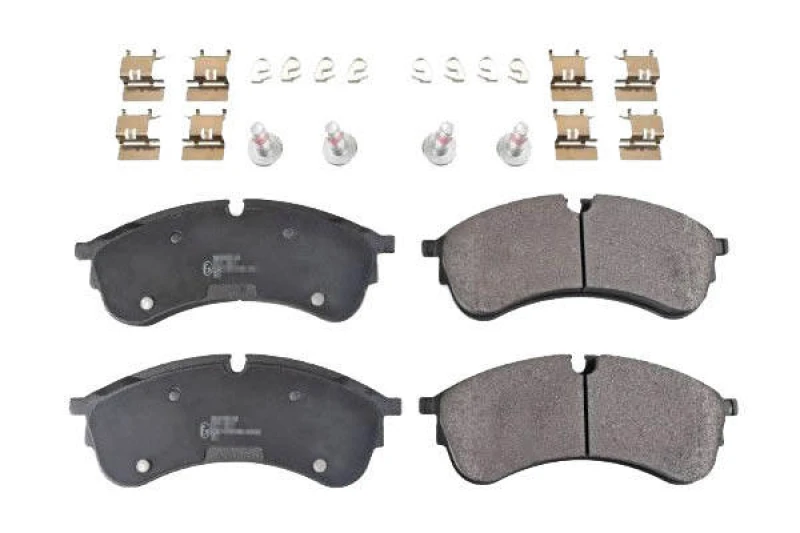 Image of SWAG 33 10 7144 Brake pad set Front Axle, prepared for wear warning indicator, with fastening material Brake Pad Set,disc brake (402)