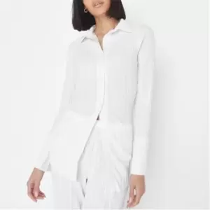 Image of Missguided Watercolour Print Plisse Maternity Shirt - Cream