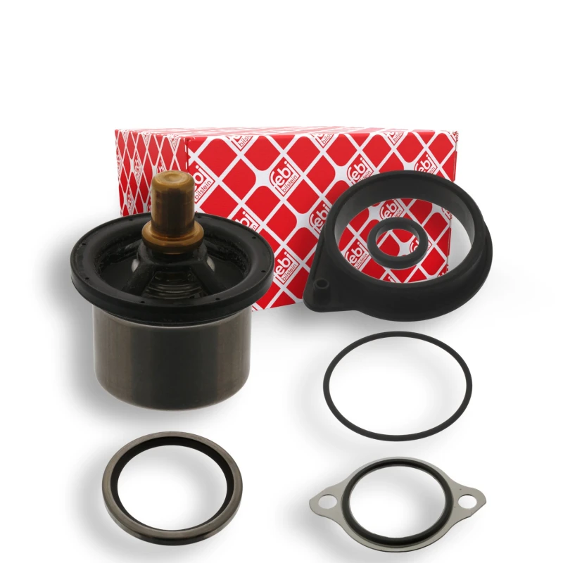 Image of FEBI BILSTEIN 40747 Engine thermostat Opening Temperature: 82°C, with gaskets/seals Thermostat,coolant (316)