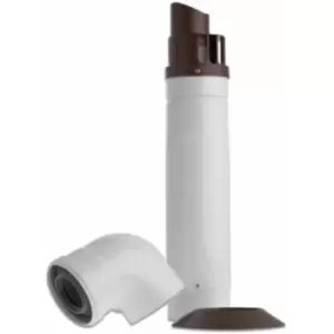 image of Baxi Multifit Telescopic Horizontal Boiler Flue Including Low Profile Bend 60mm/100mm White - 627064