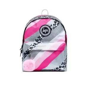 image of Hype Glitter Wave Leopard Backpack (One Size) (Grey/Pink/Black)