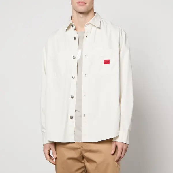 Image of HUGO Erato Long Sleeved Cotton-Twill Shirt - XL White Shirts male 50500199-121 XL