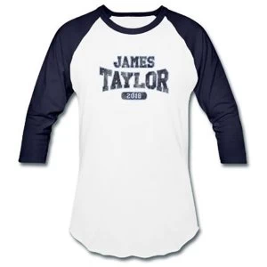 Image of James Taylor - 2018 Tour Logo Mens X-Large Raglan T-Shirt - White